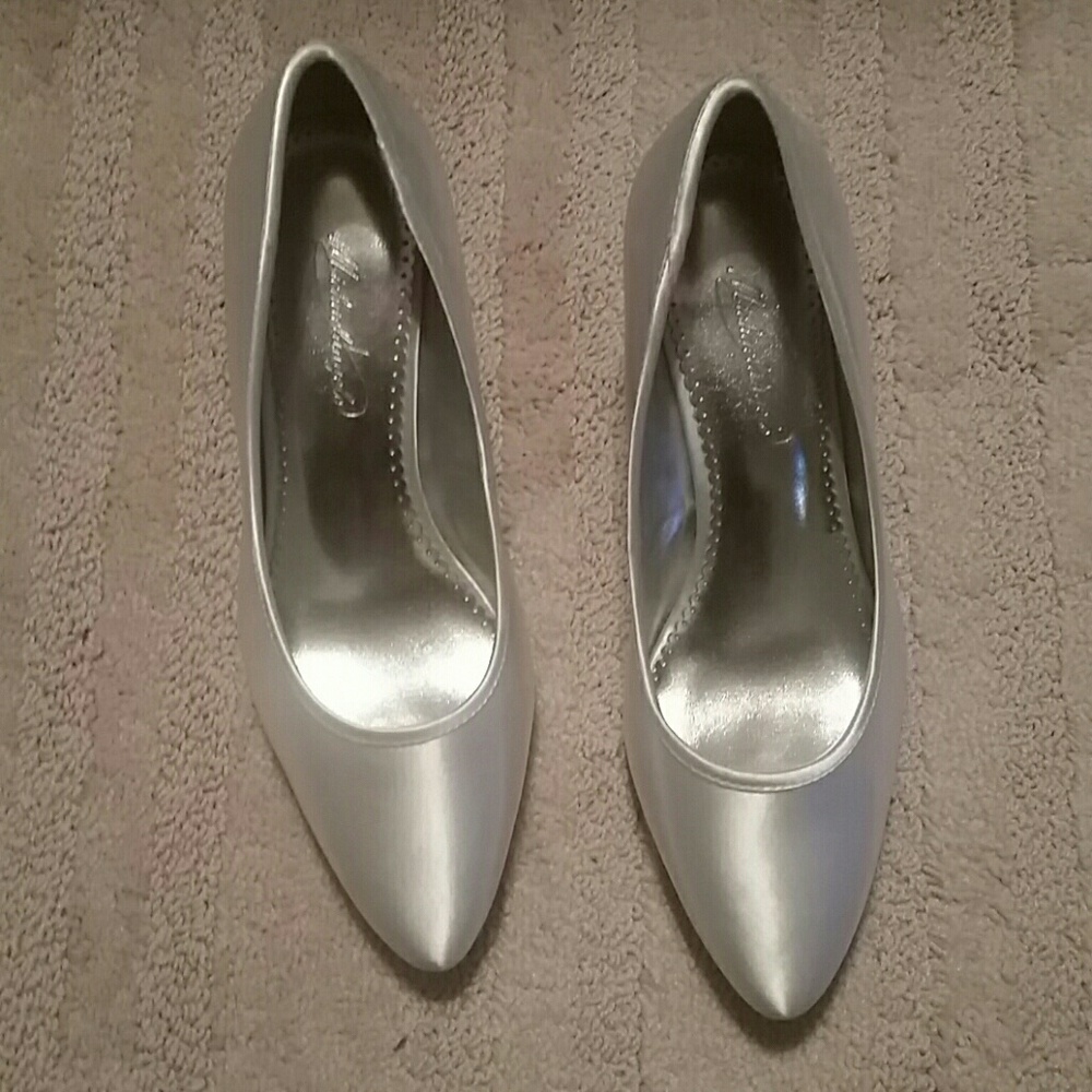 White satin shoes